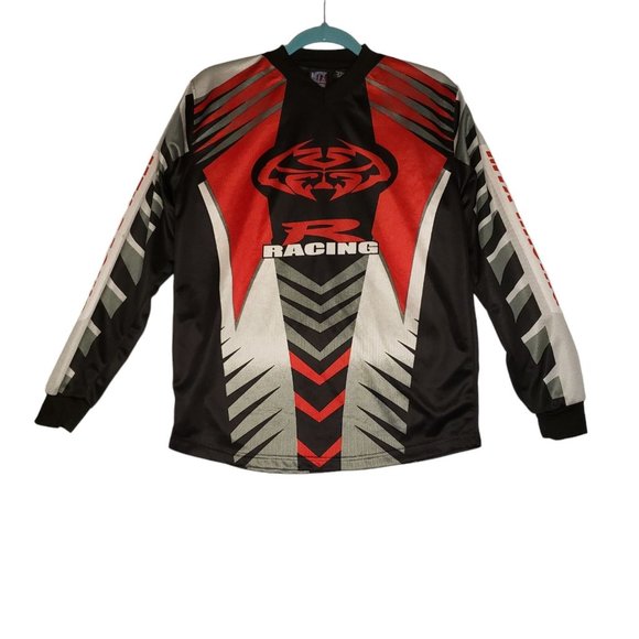 MTX Motocross Bike Racing Jersey Shirt Long Sleeve Red Youth Boys Size Large - Picture 1 of 10